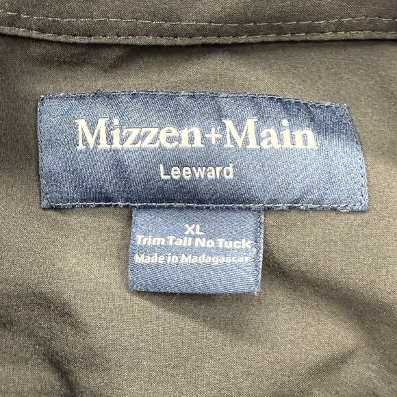 Mizzen+Main Leeward Shirt Mens XL Trim Fit Black Stretch Button Down Performance - Picture 3 of 9